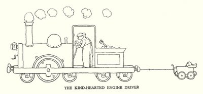 Ilustración para Railway Ribaldry de W Heath Robinson de William Heath Robinson