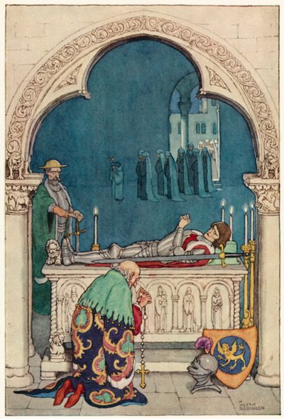 Ilustración para Las Aventuras de Don Quijote de William Heath Robinson