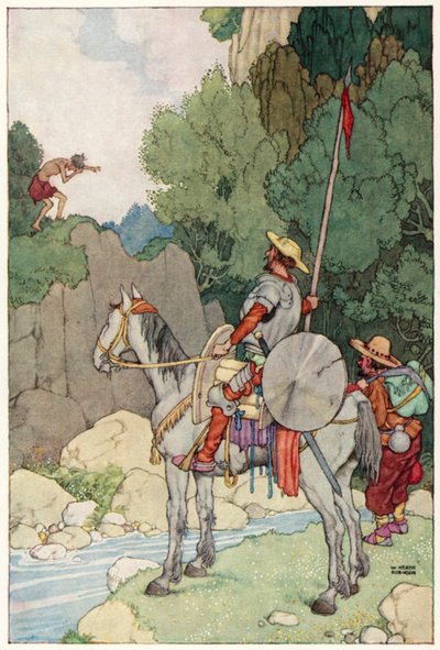 Ilustración para Las Aventuras de Don Quijote de William Heath Robinson