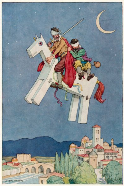 Ilustración para Las Aventuras de Don Quijote de William Heath Robinson