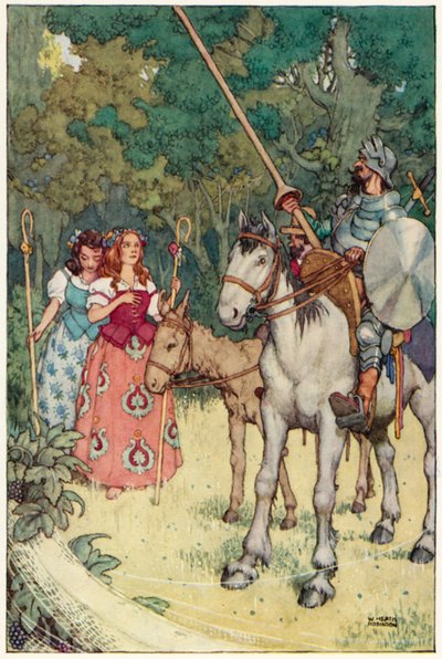 Ilustración para Las Aventuras de Don Quijote de William Heath Robinson