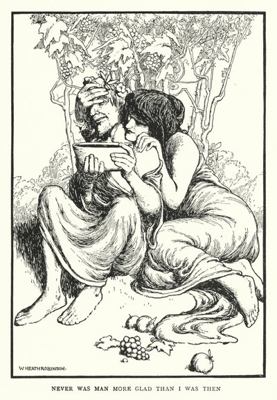 Nunca hubo hombre más feliz que yo entonces (litografía) de William Heath Robinson