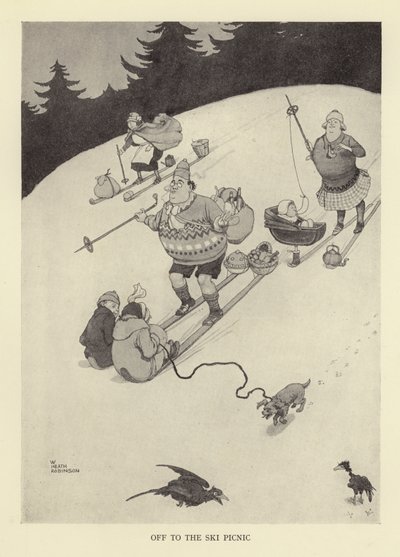 De picnic en la nieve de William Heath Robinson