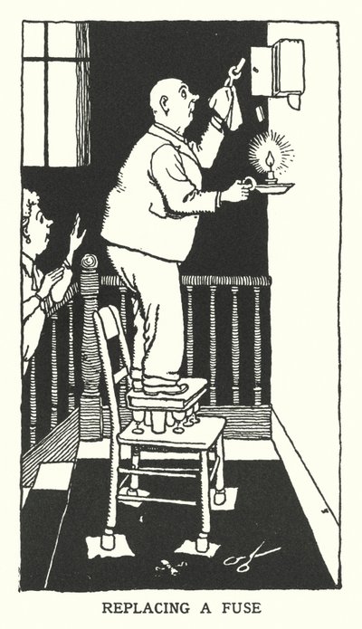 Reemplazando un fusible de William Heath Robinson