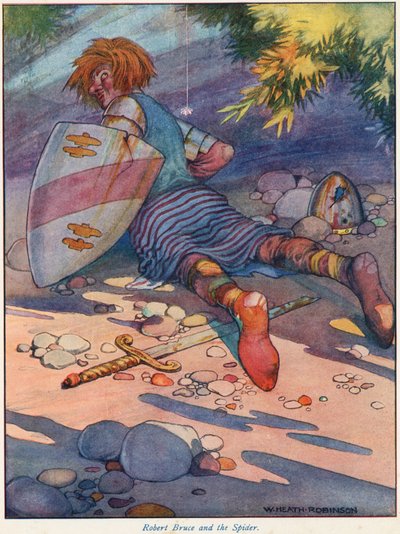 Robert Bruce y la araña de William Heath Robinson