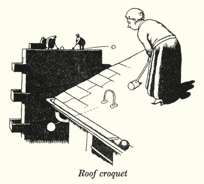 Croquet en el techo de William Heath Robinson