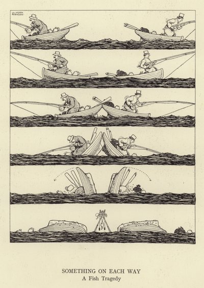 Algo en cada camino, una tragedia de peces de William Heath Robinson