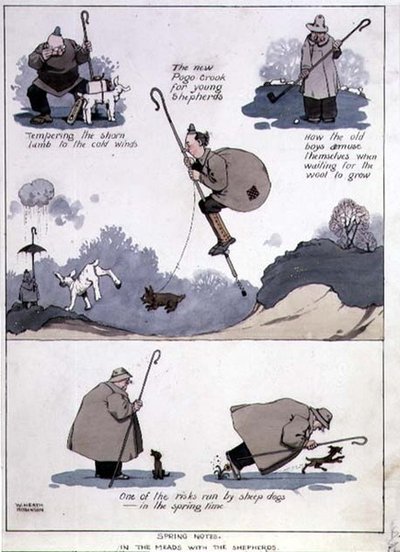 Notas de Primavera - En los prados con los pastores de William Heath Robinson