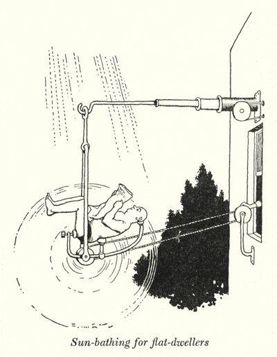Tomando el sol para los habitantes de apartamentos de William Heath Robinson