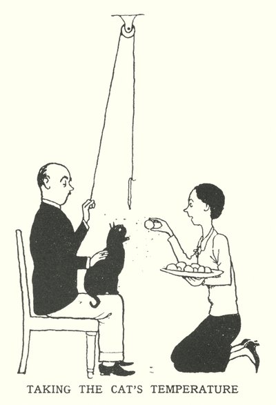 Tomando la temperatura del gato de William Heath Robinson