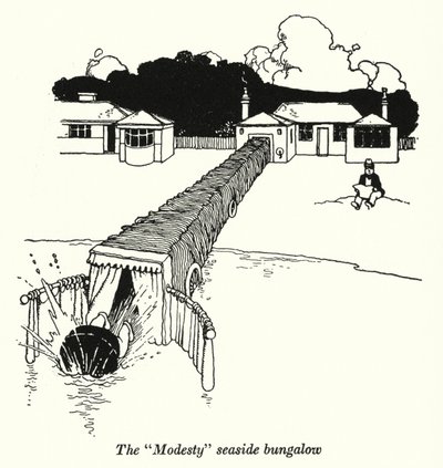 El bungalow de playa "Modesty" de William Heath Robinson