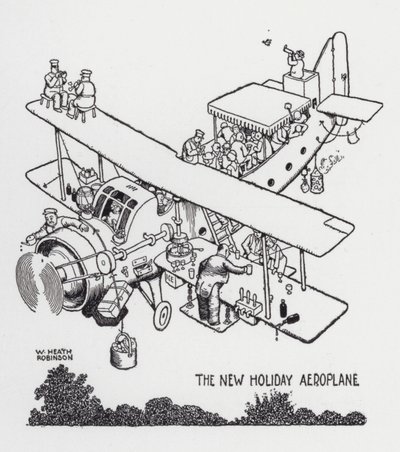 El nuevo avión de vacaciones de William Heath Robinson
