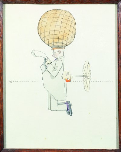 El sistema de viaje aéreo personal para caballeros de William Heath Robinson