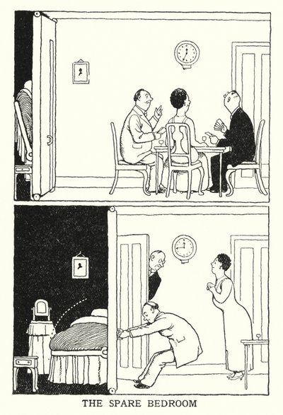 El dormitorio de invitados de William Heath Robinson