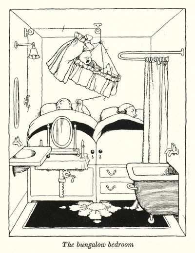 El dormitorio del bungalow de William Heath Robinson
