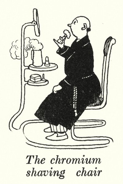 La silla de afeitar de cromo de William Heath Robinson
