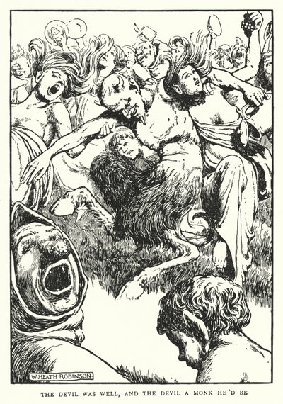 El diablo estaba bien, y el diablo quería ser monje de William Heath Robinson