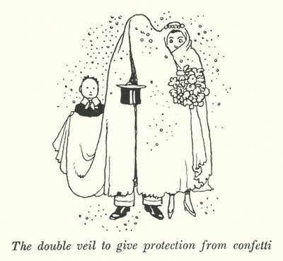 El velo doble para protección contra confeti de William Heath Robinson