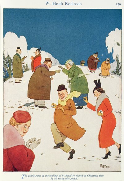 El arte gentil de hacer bolas de nieve como debería jugarse en Navidad por todas las personas realmente agradables de William Heath Robinson