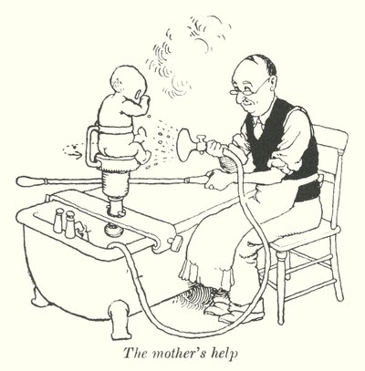 La ayuda de la madre (litografía) de William Heath Robinson