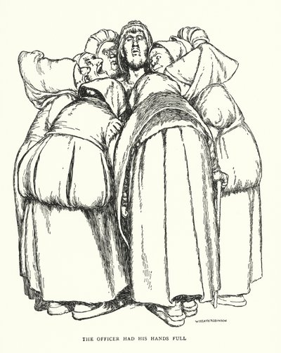 El oficial tenía las manos llenas (litografía) de William Heath Robinson