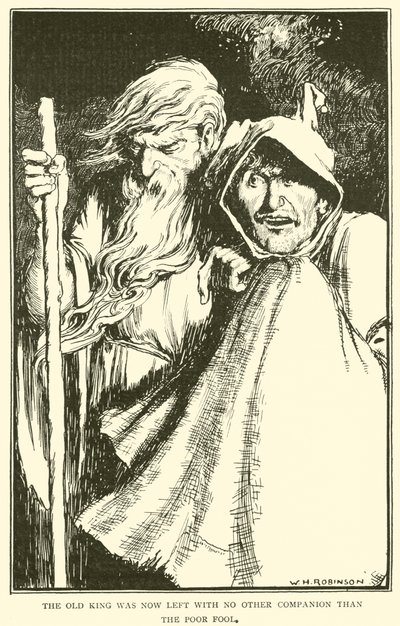 El viejo rey se quedó ahora sin otro compañero que el pobre bufón de William Heath Robinson