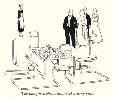 El comedor de una sola pieza de acero cromado de William Heath Robinson