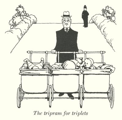 El cochecito para trillizos de William Heath Robinson