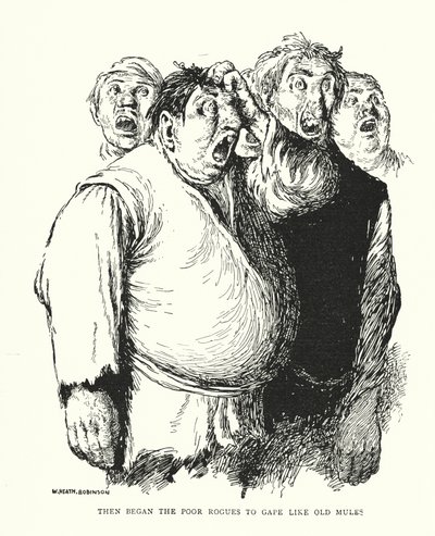 Entonces comenzaron los pobres pícaros a boquear como mulas viejas de William Heath Robinson