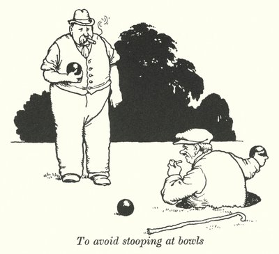 Para evitar agacharse en los bolos de William Heath Robinson