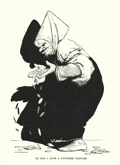 A uno le di cien florines (litografía) de William Heath Robinson