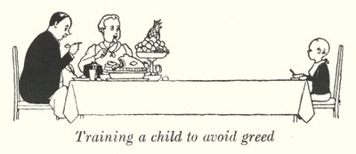 Entrenando a un niño para evitar la avaricia de William Heath Robinson