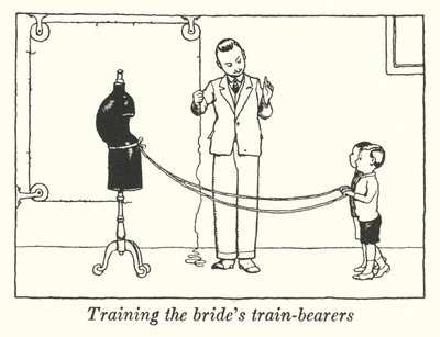 Entrenando a los portadores del tren de la novia de William Heath Robinson
