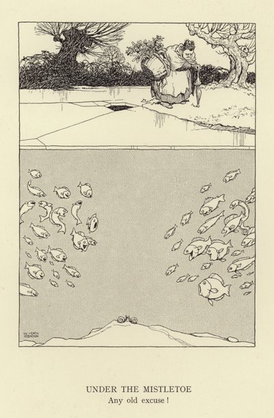 Bajo el muérdago, cualquier vieja excusa de William Heath Robinson