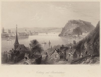 Coblentz y Ehrenbreitstein de William Henry (after) Bartlett