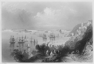 Puerto de Cove, en el puerto de Queenstown (grabado) de William Henry (after) Bartlett