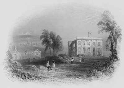 Castillo de Dangan, lugar de nacimiento de su Gracia el Duque de Wellington (grabado) de William Henry (after) Bartlett