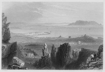 Bahía de Dublín, desde las Canteras de Kingstown de William Henry (after) Bartlett