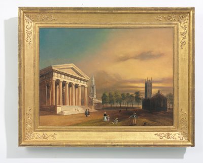 Iglesia gótica, New Haven de William Henry (after) Bartlett