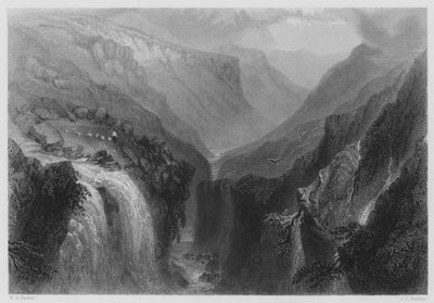 Cabeza de Glenmalure, Condado de Wicklow (grabado) de William Henry (after) Bartlett