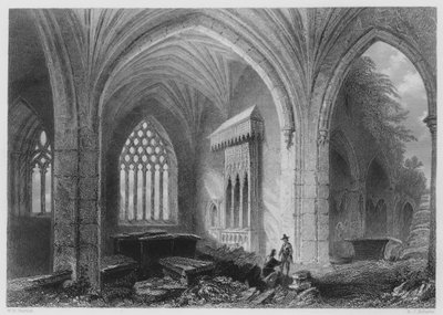 Interior de la Abadía de Holly-Cross de William Henry (after) Bartlett