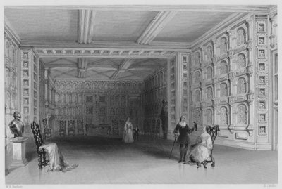 Interior de una habitación en el Castillo de Malahide, Dublín (grabado) de William Henry (after) Bartlett