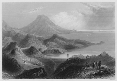 Lough Conn y Monte Nephin (grabado) de William Henry (after) Bartlett