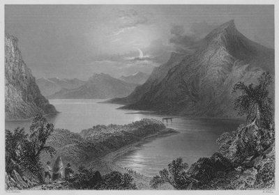 Lough Ina, Connemara (grabado) de William Henry (after) Bartlett