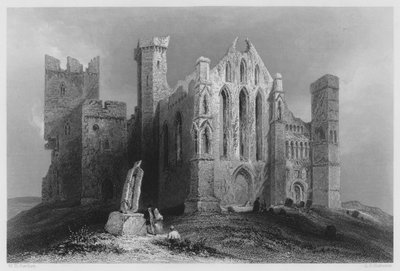 Ruinas en Cashel, desde el sur (grabado) de William Henry (after) Bartlett