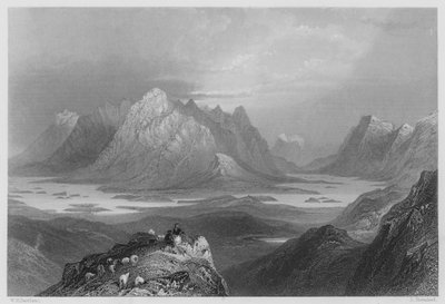 Escena desde la Colina Cloonacartin, Connemara de William Henry (after) Bartlett