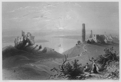 Siete iglesias de Clonmacnoise, en el Shannon de William Henry (after) Bartlett