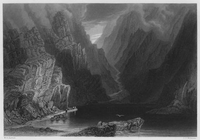 Las montañas en el Paso de Dunloe (grabado) de William Henry (after) Bartlett
