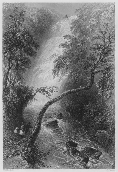 Cascada Torc (grabado) de William Henry (after) Bartlett