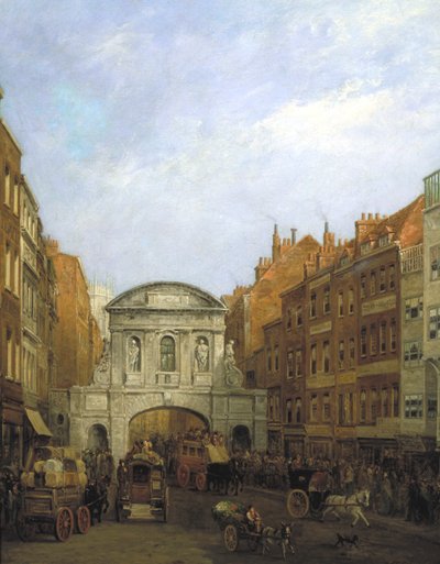 Temple Bar desde el Strand, Londres de William Henry
